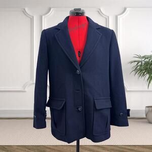 Roth-LeCover Sport Vintage Womens Wool Camel Hair Navy Blazer Suit Jacket Size 8